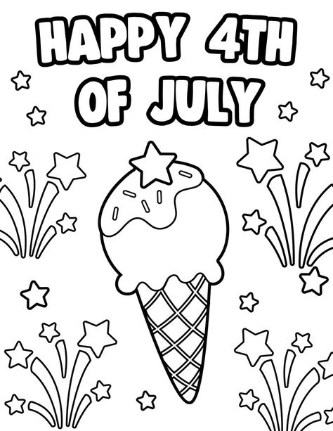 These free printable 4th of July coloring pages would work great for a kids activity for a fourth of July party! There are easy coloring sheets that would be perfect for toddlers or preschool. Some of them say “happy 4th of July”. Some of them feature a flag, cute foods, fireworks, or patriotic USA themes. Ideas for kids, teacher resources, homeschool, classroom Fourth Of July Preschool Activities, Fourth Of July Coloring Pages, Forth Of July Crafts, Curriculum Themes, 4th Of July Coloring Pages, July Coloring Pages, Fourth Of July Crafts For Kids, Kindergarten Activity, Fourth Of July Party