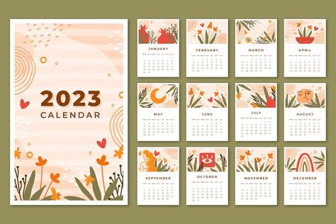 Calendar Front Cover Design, 2023 Monthly Calendar, Mother Language Day, Wall Calendar Design, Martyrs' Day, Planner Doodles, International Days, Calendar Design Template, 달력 디자인