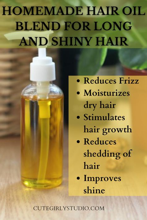 This DIY hairgrowth oil helps in growing long hair fast. It also makes your hair shiny and frizz free. The blend of oils helps in boosting the hair health and also stimulates healthy hair growth. Hair Thickening Oil, Growing Long Hair, Hair Oil For Dry Hair, Long Hair Fast, Diy Hair Growth Oil, Hair Growth Oil Recipe, Homemade Hair Oil, Hair Oil Recipe, Diy Hair Oil