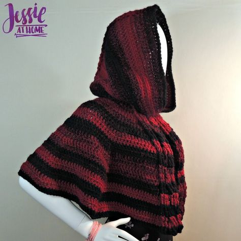 Free Crochet Pattern Hooded Cowl, Hooded Poncho Crochet Pattern Free, Hood Crochet Pattern Free, Crochet Hood Pattern Free, Crochet Cape Pattern Free, Crochet Capelets, Cape Pattern Free, Cape Crochet Pattern, Capelet Crochet