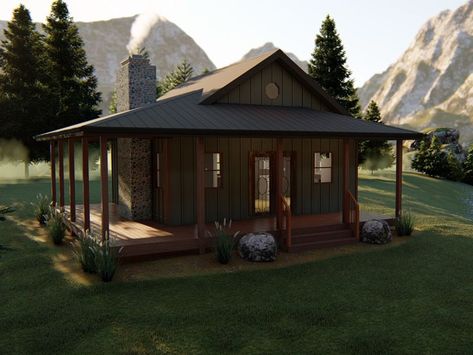 050H-0140: Rustic Vacation House Plan Makes a Nice Fishing Cabin