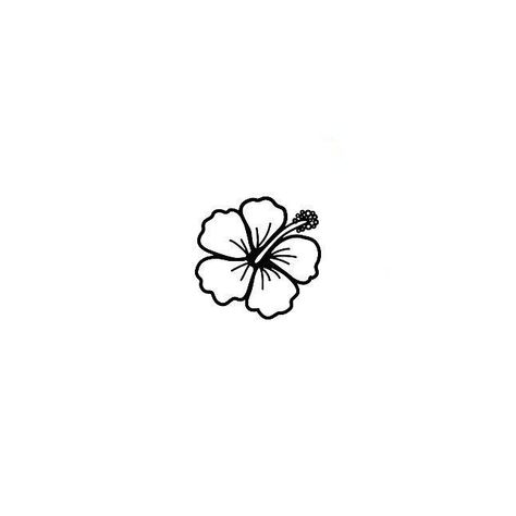 Small Tattoos Hibiscus, Mini Hibiscus Tattoo, Beachy Flower Tattoos, Easy Hibiscus Drawing, Tiny Hibiscus Tattoo, Hawaii Flowers Tattoo, Hawaii Flower Tattoo Hibiscus, Small Hawaiian Flower Tattoos, Hawaii Flower Tattoo