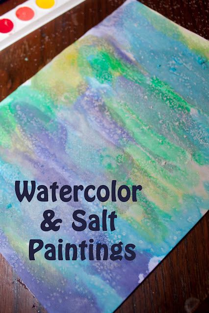 Painting with Watercolors and Salt - Life with Moore Babies Process Art, Watercolor And Salt, Salt Art, Painting With Watercolors, Salt Painting, Preschool Art Projects, Baby Painting, Water Art, Toddler Art