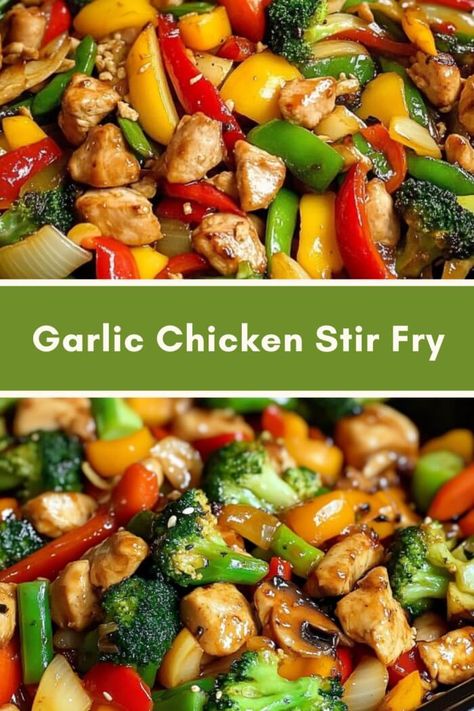 Garlic Chicken Stir Fry Stir Fry Garlic Sauce, Chicken Broccoli Pepper Stir Fry, Stir Fry Recipes In Wok, Chicken Veggie Noodle Stir Fry, How To Stir Fry Chicken, Oven Stir Fry Chicken, Chicken Mushroom Stir Fry Recipes, Delicious Stir Fry Recipes, Leftover Chicken Stir Fry Recipes