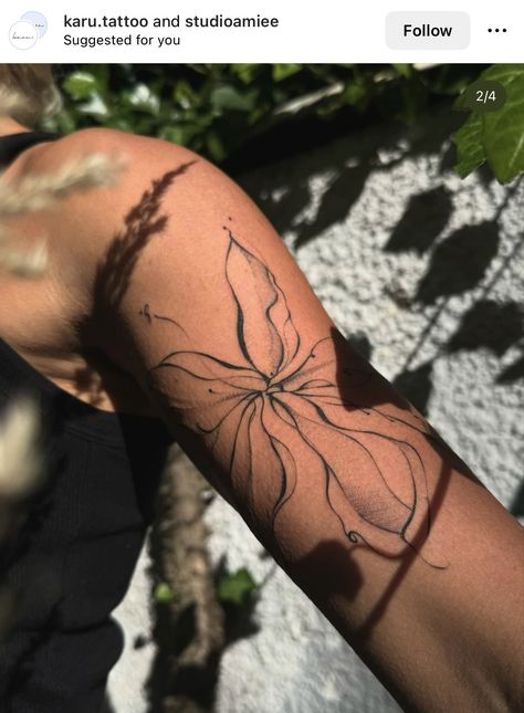 Free Hand Tattoo, Wing Tattoo, Plant Tattoo, Blossom Tattoo, Shoulder Tattoos For Women, Line Work Tattoo, Spine Tattoos, Abstract Tattoo, Elegant Tattoos