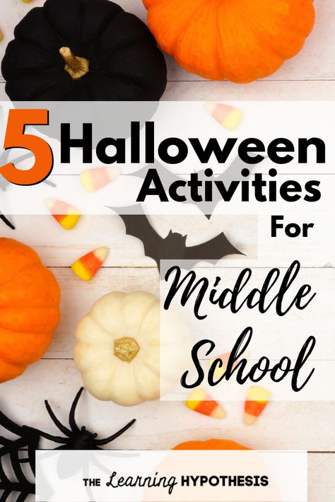 It can be a challenge to find age and educational appropriate Halloween activities for middle school. This is a list of 5 ways that you can keep learning and have fun for Halloween (even in Middle School) Halloween Lessons Middle School, October Crafts Middle School, Fun Homeschool Activities For Middle School, Middle School Activities Social, Pumpkin Science Middle School, October Stem Activities Middle School, Halloween Class Party 4th Grade, Halloween Experiments For Middle School, Middle School Halloween Science