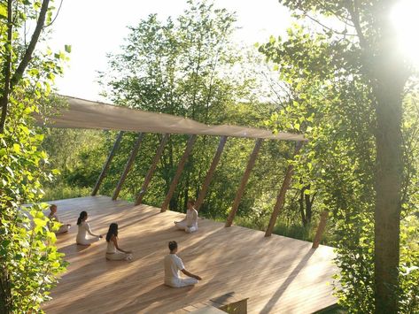 Gallery Outdoor Yoga Platform Outdoor Yoga Platform, Yoga Space Design, Park Masterplan, Outdoor Yoga Space, Outdoor Yoga Studio, Yoga Pavilion, Yoga Meditation Space, Yoga Platform, Yoga Area