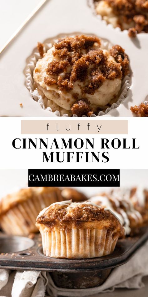 cinnamon roll muffins on parchment paper after baking. Cinnamon Scroll Muffins, Cinnabon Rolls, Cinnamon Roll Muffins, Bakery Style Muffins, Homemade Cinnamon Rolls, Cream Cheese Muffins, Cinnamon Muffins, Cream Cheese Icing, Muffin Recipe