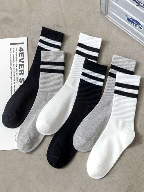 Vogue Kids, Women Crew Socks, Black Socks, Striped Socks, Long Socks, Patterned Socks, Calf Socks, Tube Socks, Casual Stripes