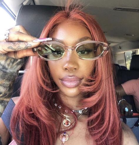 Sza Makeup, Hair Inspo Black, Tiktok Jewelry, Vibes Tattoo, Girl Hairstyles Black, Hairstyles Wig, Red Hair Inspo, Hairstyles, Hair