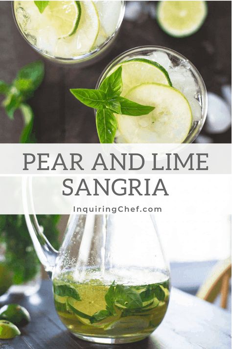 Pear Sangria Recipes, Easy White Sangria, Green Sangria, Pear Sangria, Dear Alcohol, Lemon Sangria, Vodka Sangria, Awesome Cocktails, Pear Wine