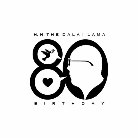 His Holiness the Dalai Lama's 80th birthday celebration logo by Lonzz Gagatsang. 60 Logo, Anniversary Branding, Brand Anniversary, Anniversary Logos, His Holiness The Dalai Lama, Birthday Logo, The Dalai Lama, 80th Anniversary, Anniversary Logo