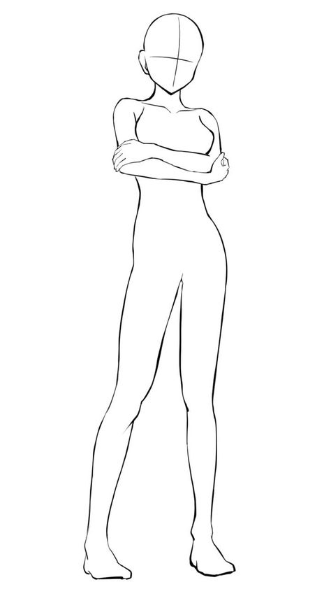 Anime Body Outline Poses, Female Pose Reference Drawing Shy, Oc Template Base Drawing Female, Pose Sketches Reference Female, Oc Body Base Female Pose, Female Pose Reference Drawing Standing Straight, Female Drawing Base Standing, Female Base Reference, Female Pose Template