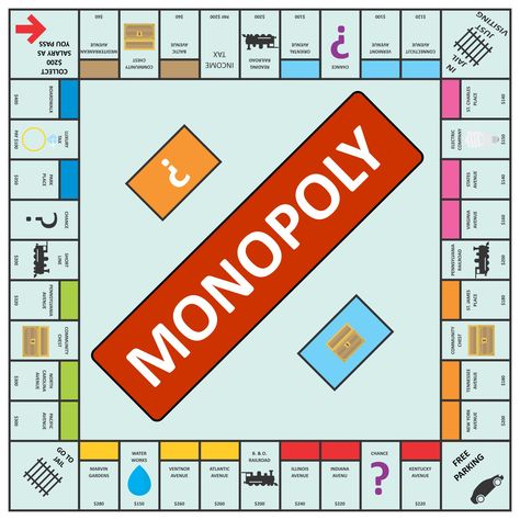 Monopoly Board Template Free Printable, Printable Monopoly Board, Monopoly Cards Printable, Monopoly Printable, Board Game Design Ideas, Make Your Own Monopoly, Monopoly Diy, Game Board Template, Dioramas Ideas