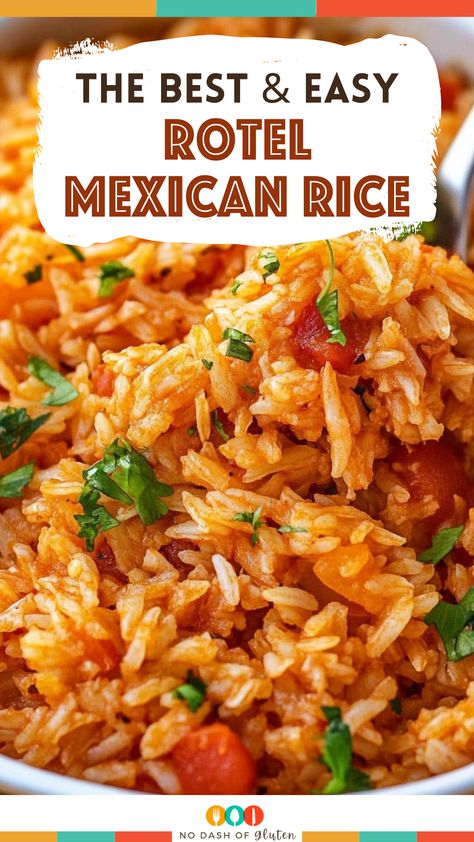 Easy Rotel Mexican Rice Mexican Rice With Cheese, Rotel Spanish Rice, Make Spanish Rice From White Rice, Healthy Rotel Recipes, Tasty Mexican Recipes, Rice For Taco Bar, Bulk Spanish Rice Recipe, Rice And Rotel Recipes, Easy Mexican Rice Recipe Simple