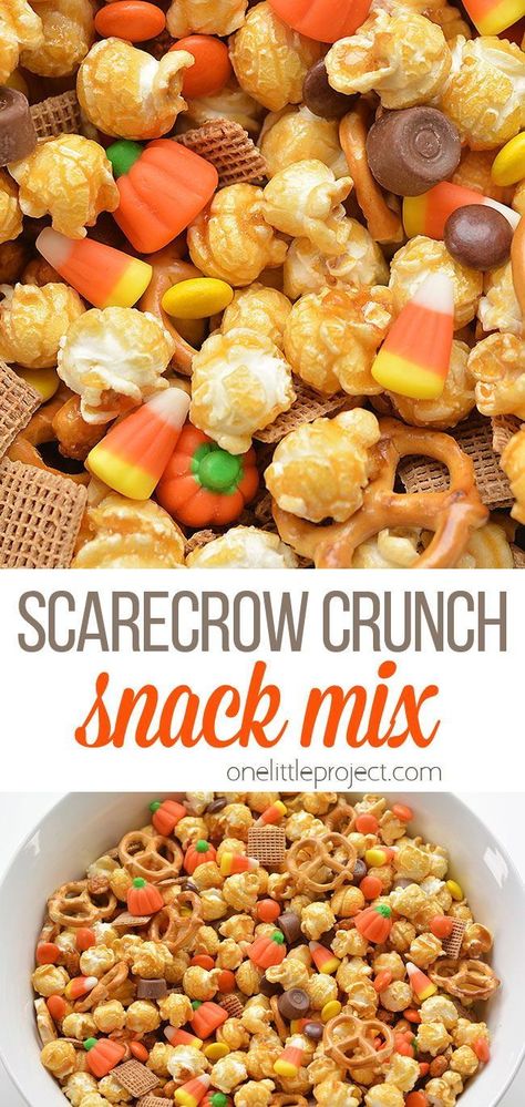 Essen, Scarecrow Crunch, Fall Snack Mixes, Thanksgiving Snacks, Halloween Snack, Chex Mix Recipes, Kid Friendly Halloween, Boo Tiful, Fall Snacks