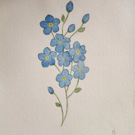 Forget-me-nots flower🌱 Painted with watercolor 🎨 #artbusiness #art #artist #artjourney #artistjop #artwork #arts #sellingart #fogetmenots #flower #flowerart #watercolor Small Flower Designs Painting, Forget Me Knot Drawing, Draw Forget Me Nots Flower, Simple Forget Me Not Drawing, Forget Me Not Watercolor Painting, Painting Forget Me Not Flowers, Forget Me Not Doodle, Forget Me Not Drawing Simple, Forget Me Not Flowers Drawing Simple