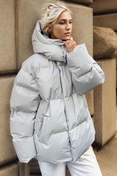 Silver puffer jacket