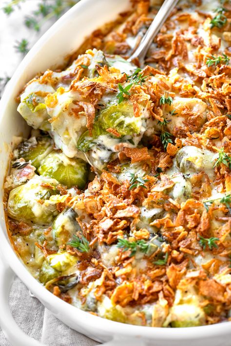 Creamy Brussel Sprout Casserole, Brussels Sprout Casserole Thanksgiving, Brussel Sprout Casserole Thanksgiving, Creamed Brussel Sprouts, Frozen Brussel Sprout Recipes, Brussels Sprout Casserole, Brussels Sprouts Casserole, Creamy Brussel Sprouts, Cheesy Brussels Sprouts