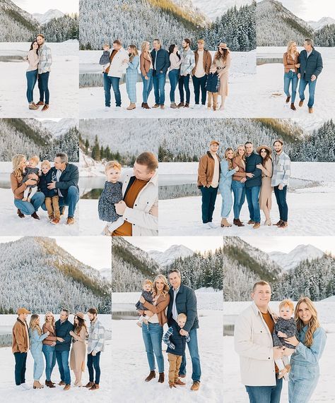 Snow Photo Outfits, Cold Weather Pictures Photo Ideas, Snow Family Photoshoot Outfits, Snow Picture Outfit Ideas, Family Pictures Winter Outdoor, Family Photo Outfits Winter Outdoor Snow, Snowy Family Pictures, Family Photos Snow, Winter Snow Family Photos