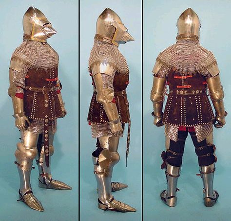 14th Century Kit 15th Century Armor, Types Of Armor, Century Armor, Armor Clothing, Ancient Armor, Historical Armor, Late Middle Ages, Knight Armor, Arm Armor