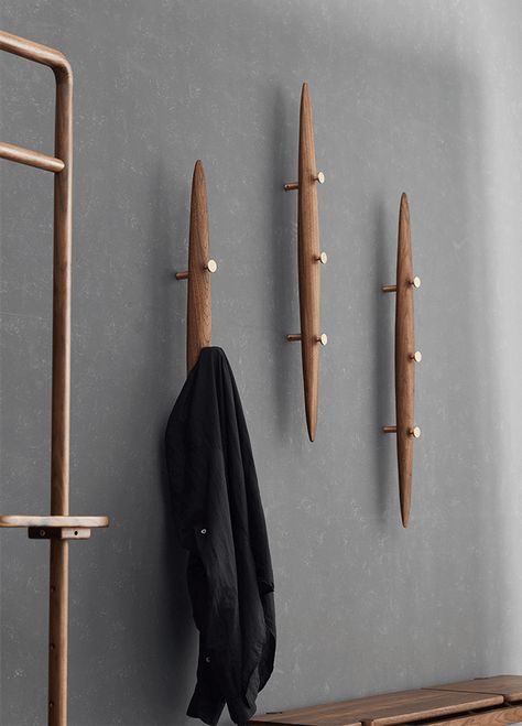 10.Vertical wall hooks rack brass wall hooks coat wall rack cap wall hooks Modern Wall Mounted Coat Rack, Entryway Ideas Coat Rack, Wall Coat Hanger Ideas, Hallway Coat Hooks Entrance, Coat Closet Hooks, Walk In Closet Wall Hooks, Entry Wall Hook Ideas, Hallway Hanging Coats, Bedroom Hooks On Wall For Clothes