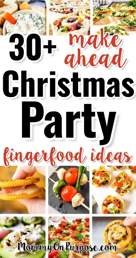 Christmas Party Appetizers and Make Ahead Fingerfood Recipes Easy Potluck Appetizer, Hand Held Appetizers Finger Foods, Christmas Appetizers Room Temperature, Easy Appetizers For Small Group, Quick And Easy Christmas Appetizers, Finger Foods For Church Gathering, Easy Party Appetizers Crowd Pleasers, Cold Dips And Appetizers, Room Temperature Appetizers For A Crowd