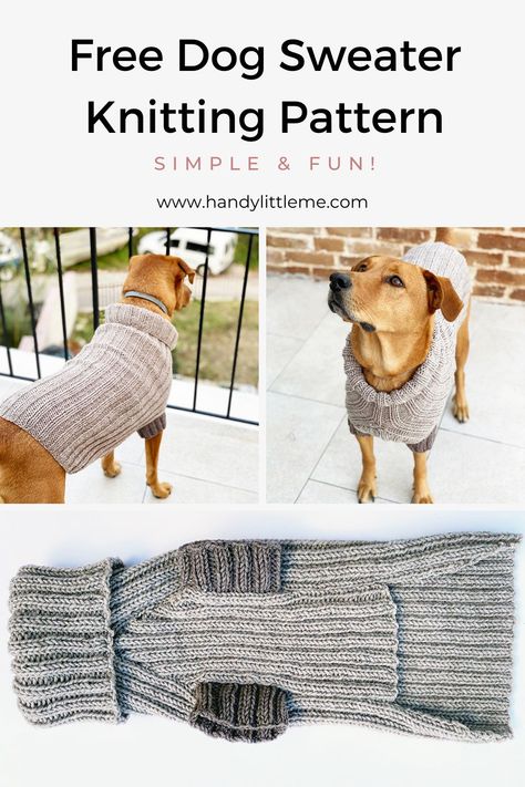 Dog Jumper Knitting Pattern, Doggie Sweaters, Chunky Dog, Knitting Patterns For Dogs, Dog Knitting, Knitted Dog Sweater, Knitted Stitches, Knitted Dog Sweater Pattern, Knitting Patterns Free Dog