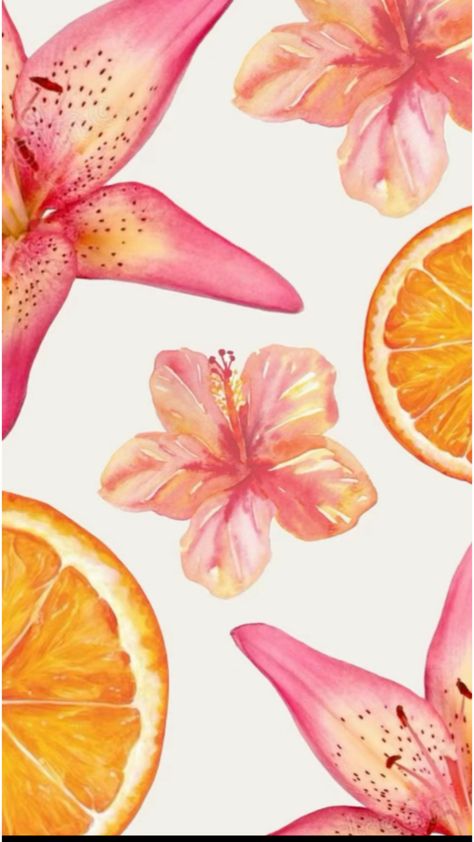 Summer Flower Wallpaper, Pink Aesthetic Girl, Citrus Aesthetic, Summer Beach Girl, Summer Iphone Wallpaper, Relatable Illustrations, Aesthetic Fruit, Flowers Hibiscus, Flowers Watercolour