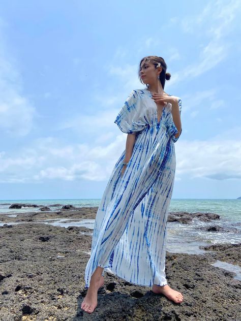 Hand Tie Dye Dress Goddess Dress Maxi Dress Long Kaftan - Etsy Australia Ponchos, Dress Goddess, Kaftan Design, Honeymoon Dress, Flowy Dress Long, One Shoulder Prom Dress, Maxi Kaftan, Kaftan Maxi Dress, Long Kaftan