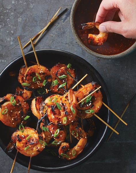 Korean Shrimp, Korean Appetizers, Gochujang Recipe, Recipe Appetizers, Gochujang Sauce, Shrimp Appetizers, Sweet And Spicy Sauce, Shrimp Skewers, Grilled Meats