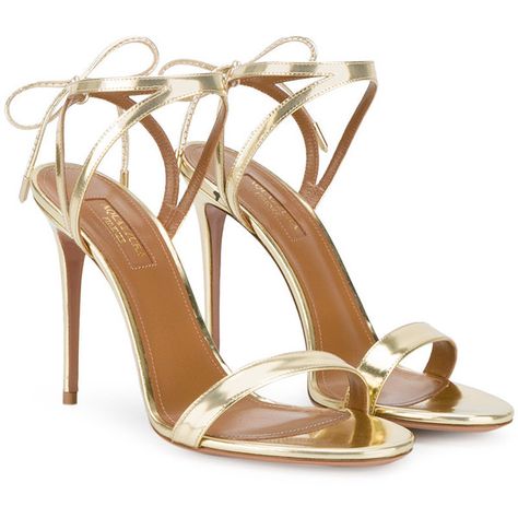 Aquazzura Linda open toe sandals (4.835 HRK) ❤ liked on Polyvore featuring shoes, sandals, open toe shoes, leather sandals, open toe leather sandals, aquazzura shoes and open toe sandals Hoco Heels, Gold Evening Shoes, Metallic Gold Shoes, Fancy Lady, Aquazzura Sandals, Metallic High Heels, Woman Sandals, Casual Sandals Womens, Open Toe High Heels