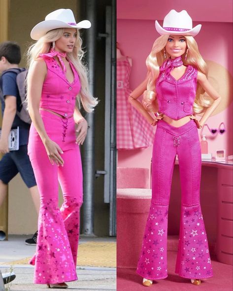 Barbie Cowgirl Outfit, Barbie Costume Ideas Women, Barbie Outfits Ideas, Cowgirl Barbie, Outfit Ideas Hijab, Barbie Cowgirl, Halloween Costume Suit, Barbie Collector Dolls, Barbie Outfits