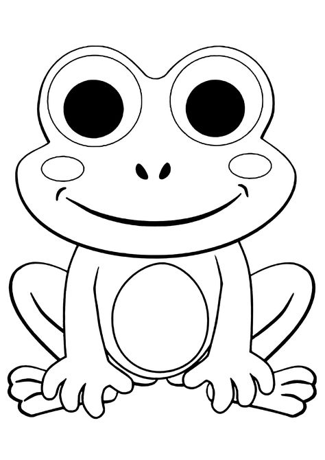 Frog Template, Frog Coloring, Frog Coloring Pages, Frog Pictures, Easy Coloring Pages, Cartoon Coloring Pages, A Frog, Coloring Pages To Print, Cute Frogs