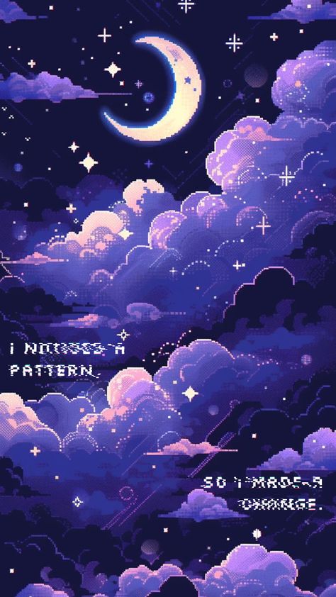 #wallpaper #iphone #lockscreen #quote Pixel Art Background, Wallpaper Sky, Arte 8 Bits, Pretty Backgrounds, Cool Wallpapers Art, 판타지 아트, Pretty Wallpapers Backgrounds, The Night Sky, Anime Scenery Wallpaper