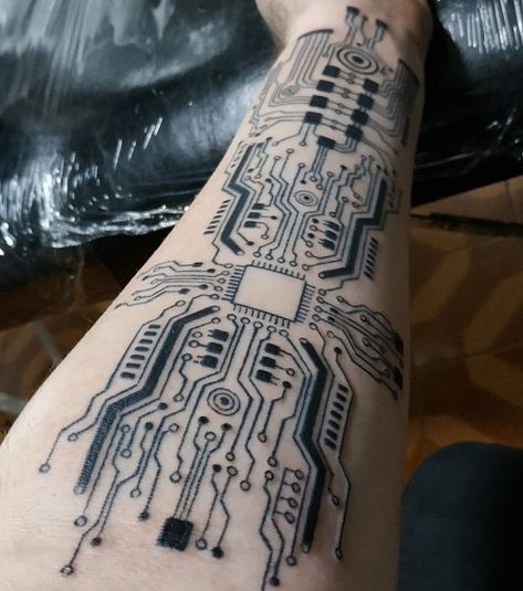 Cyber Sigilism Tattoos: Designs, Ideas, & Meaning  - Trailer Trash Tattoo Computer Tattoo, Biomech Tattoo, Robot Tattoo, Electronic Tattoo, Octopus Tattoo Sleeve, Tech Tattoo, Thumb Tattoos, Cyberpunk Tattoo, Gamer Tattoos