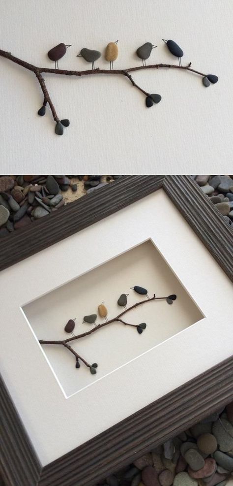 Rock And Pebble Art To Make Your Living Space Come Alive - Bored Art Caillou Roche, Cuadros Diy, Art Pierre, Rock And Pebbles, Photo Charms, Stone Crafts, Nature Crafts, Rock Crafts, Diy Projects To Try