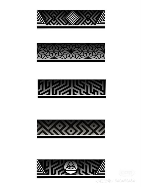 Maori Band Tattoo Design, Maori Tattoo Stencil, Geometric Arm Band Tattoo Design, Mandala Band Tattoo Design, Geometric Band Tattoo, Geometric Armband Tattoo, Arm Band Tattoos For Men, Arm Band Tattoo Designs, Geometric Tattoo Stencil