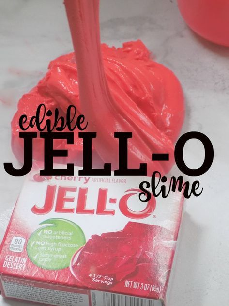 Jell-O Slime! An Edible Taste-Safe DIY Jello Slime Recipe - No glue or borax - just simple ingredients found in the kitchen. Jello Slime Recipe, 3 Ingredient Slime, Jello Slime, Diy Jello, Stem Preschool, Edible Slime Recipe, Edible Slime, Diy Edible, Slime Party