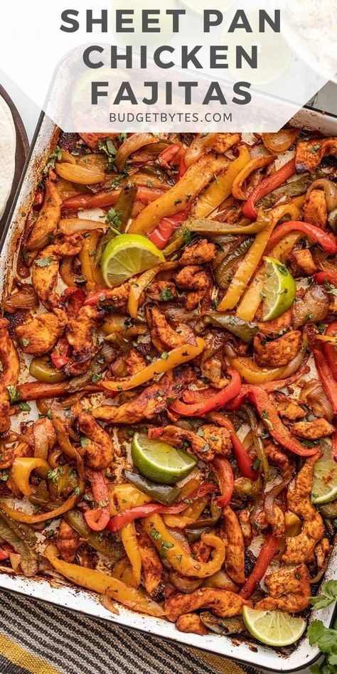 Griddle Fajitas, Chicken Fajitas Oven, Baked Fajitas, Oven Fajitas, Easy Sheet Pan Chicken, Sheet Pan Fajitas, Pan Fajitas, Sheet Pan Chicken Fajitas, Baked Chicken Fajitas