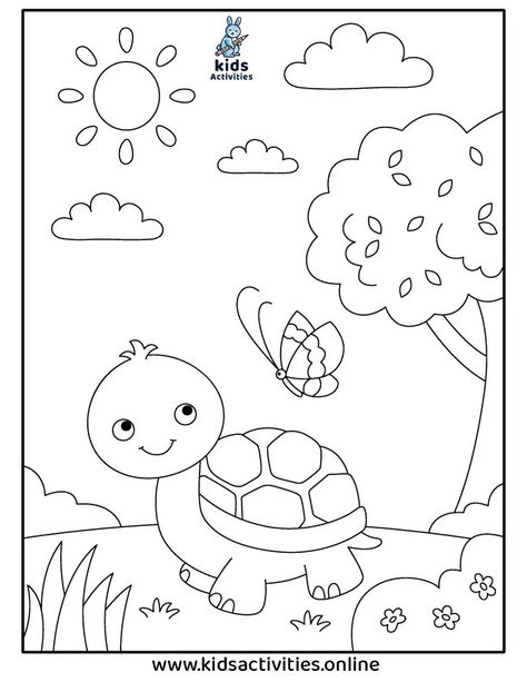 Free! 12 Cute Coloring Page for Kids ⋆ Kids Activities Printable Art For Kids, Drawing For Kids To Color, Coloring For Preschool Free Printable, Drawing For Colouring Kids, Coloring Pages For Preschoolers Free, 1st Grade Coloring Pages Free, Kindergarten Worksheets Coloring, Cute Turtle Coloring Pages, Coloring For Kindergarten Free Printable