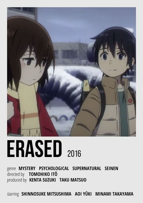 this show was surprisingly wholesome awww Erased Poster, Wholesome Anime, Anime Printables, Takayama, Anime Recommendations, Anime Reccomendations, Minimalist Poster, Anime Love, Supernatural