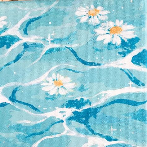 Blue Water, Painting Ideas, Paint, Canvas, Water, Music, Fabric, Blue, White