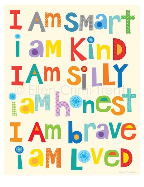 Kids Wall Art I am smart typography print by EllenCrimiTrent Smart Nursery, I Am Smart, Family Bonding, Future Classroom, Quotes For Kids, Art Wall Kids, Fun Prints, Classroom Management, Kids Crafts