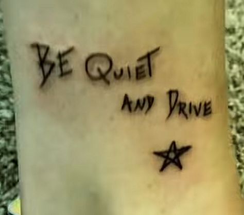 Be Quiet And Drive, Deftones Tattoo, Sharpie Tattoos, Poke Tattoo, Be Quiet, Tattoo Feminina, Dream Tattoos, Little Tattoos, Design Tattoo