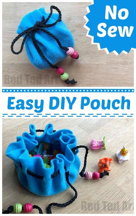 No Sew Pouch, Easy Diy For Kids, Sew Pouch, Pochette Diy, Diy Pouch, Easy Crafts To Sell, Baby Mobil, Pouch Diy, Sewing Easy Diy