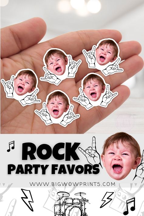 Rock Star Decorations, Rock N Roll 3rd Birthday Party, One Rocks Party Favors, Metal Themed Birthday Party, Rock Roll Birthday Party, Rock N Roll Baby Birthday, Punk Rock Party Decorations, Rock And Roll 3rd Birthday, Punk Rock First Birthday