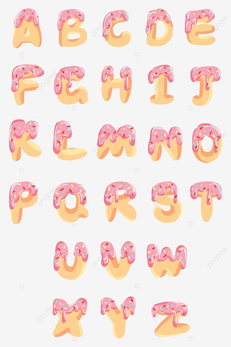 Girly Fonts Alphabet, H Letter Design, Cute Alphabet Letters, English Clipart, Donut Font, English Alphabets With Pictures, Donut Png, Donut Clipart, Letter Clipart