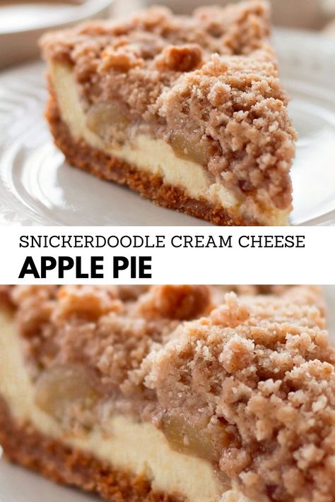 Cheese Apple Pie, Snickerdoodle Cookie, Apple Pie Filling, Apples And Cheese, Oreo Dessert, Cookie Crust, Crumb Topping, Apple Pies Filling, Delicious Pies