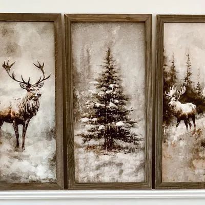 CYBER MONDAY WITH DEB & DANELLE | Shop Sales Events Antique Farmhouse Woodsy Christmas, Mantle Christmas, Wall Art Frame, Rustic Frames, Cabin Ideas, Unframed Wall Art, Art Antique, Christmas Wall Decor, Antique Farmhouse